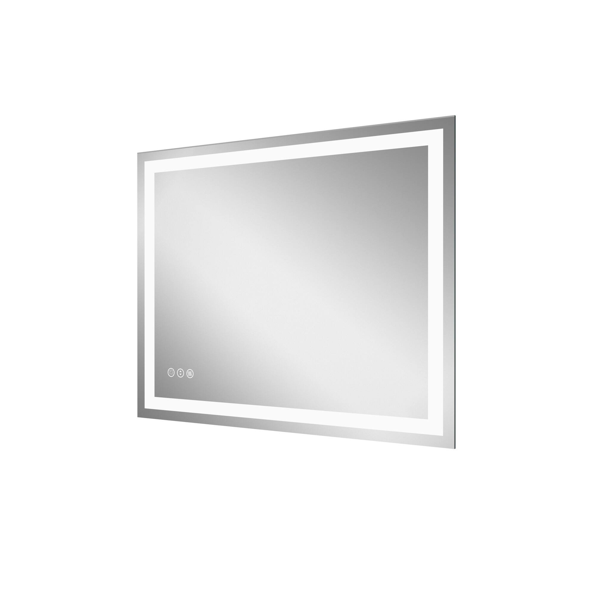 Alt View 2. Boyel Living - 38 in W x 48 in L Rectangular Frameless Wall Bathroom Vanity Mirror with Front and Backlit and Anti Fog.