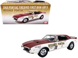 ACME - 1968 Pontiac Firebird Ram Air II Weidner Pontiac White Red Stripes Limited Edition 1/18 Diecast 306 pcs - White and Red