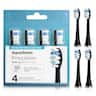 AquaSonic - Precision ProFlex Electric Toothbrush Replacement Brush Heads - 4 Pack - Black