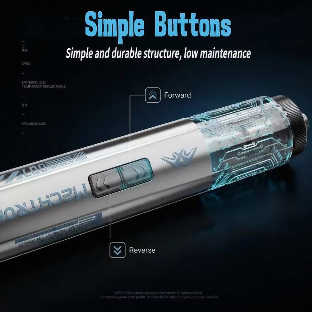 Simple Buttons  
Simple and durable structure, low maintenance

SPEC  
MATERIAL 860 TEMPERED REFLECTIONS  
Forward  
1/11  
BEARASE  
GLOO MECHTRO LED TROMOWX LED SOMNONLI Reverse  
MECHTRON electric precision screntiver All rights reserved capti Distru depos Seld (1)