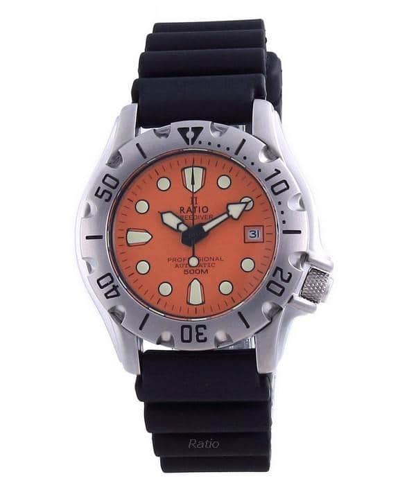 RATIO - FreeDiver Professional 500M Sapphire Automatic 32BJ202A-ORG Men's Watch - Orange