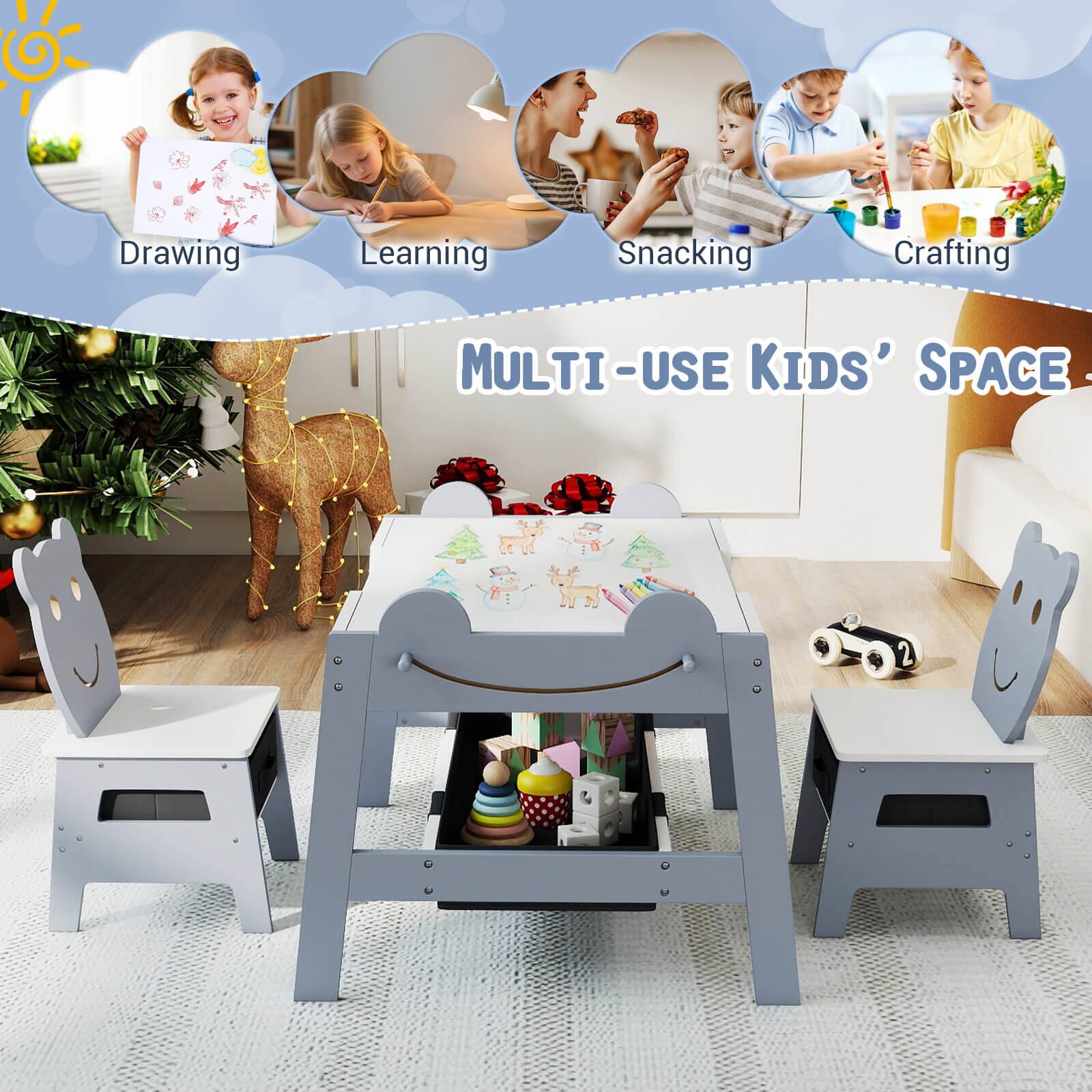 Drawing  
Learning  
Snacking  
Crafting  

MULTI-USE KIDS' SPACE