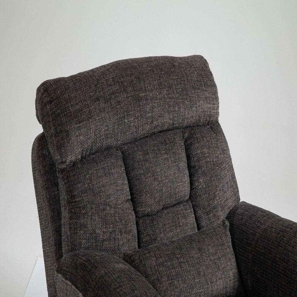 Alt View 8. Ropilly - Ropilly Oversized Electric Lift Chair, Lay Flat Recliner with Heat and Massage, 400 lbs Capacity, Dark Brown - Dark Brown.