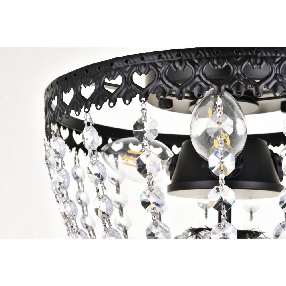 Alt View 1. Elegant Lighting - Kylie 10 inch flush mount in black - Black.