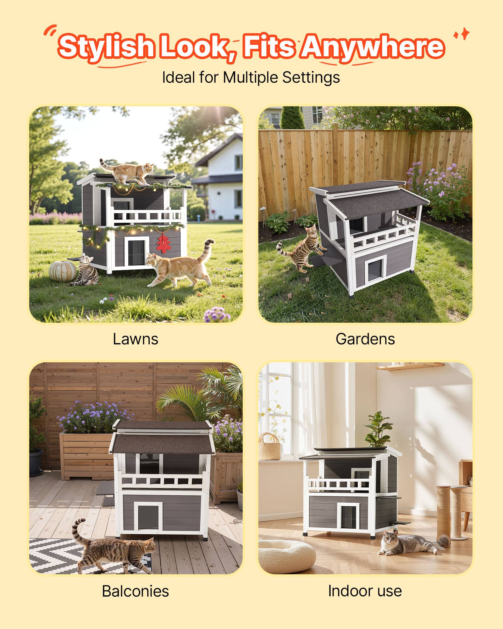 Stylish Look, Fits Anywhere  
Ideal for Multiple Settings  

Lawns  
Gardens  
Balconies  
Indoor use