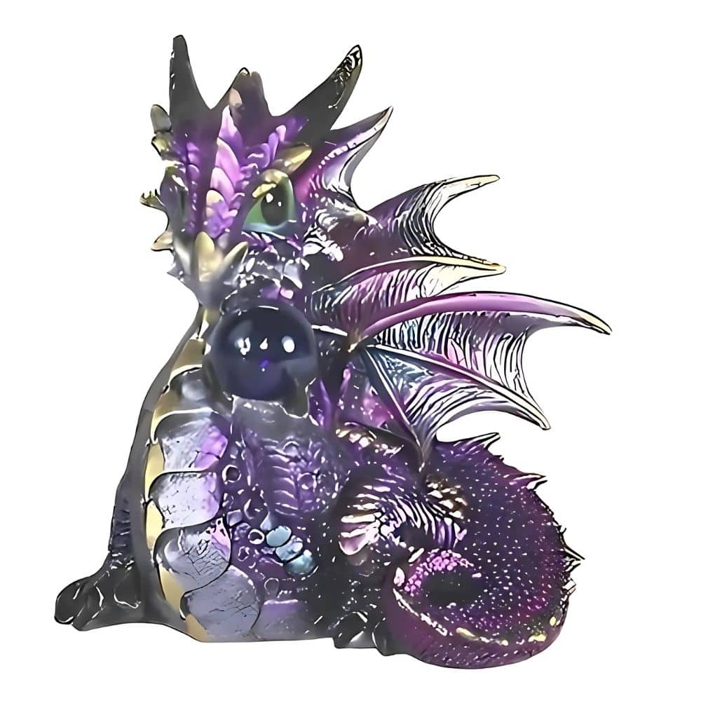 FC Design - 6.5"W Dragon with Crystal Figurine Statue Office/Computer Desk Tabletop Medieval Gaming Home Decor Gift - Multi-Color
