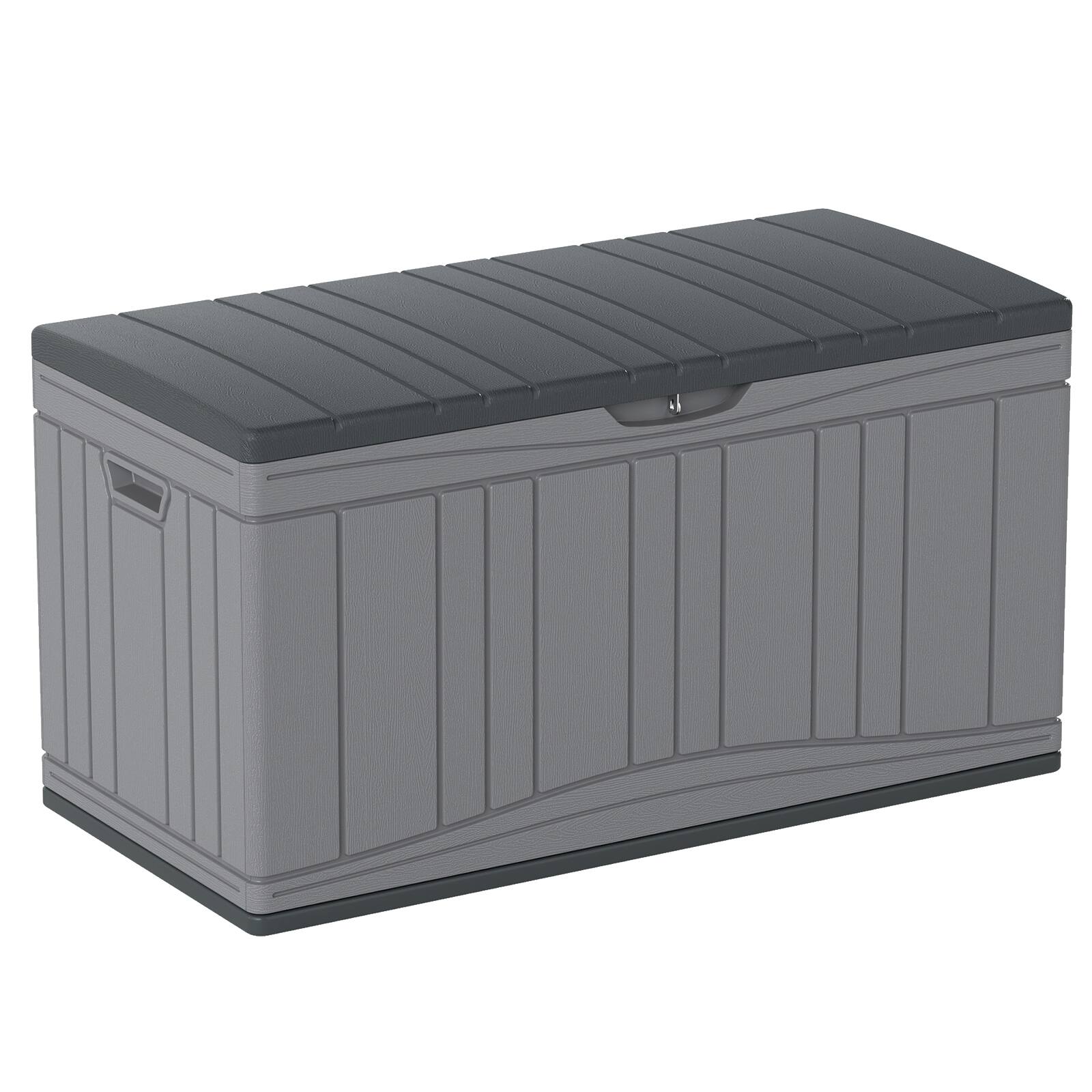 Alt View 9. Costway - Costway 80 Gallon Outdoor Deck Box with Gas Struts & Lock-Compatible Lid for Packages - Gray + Dark Gray.