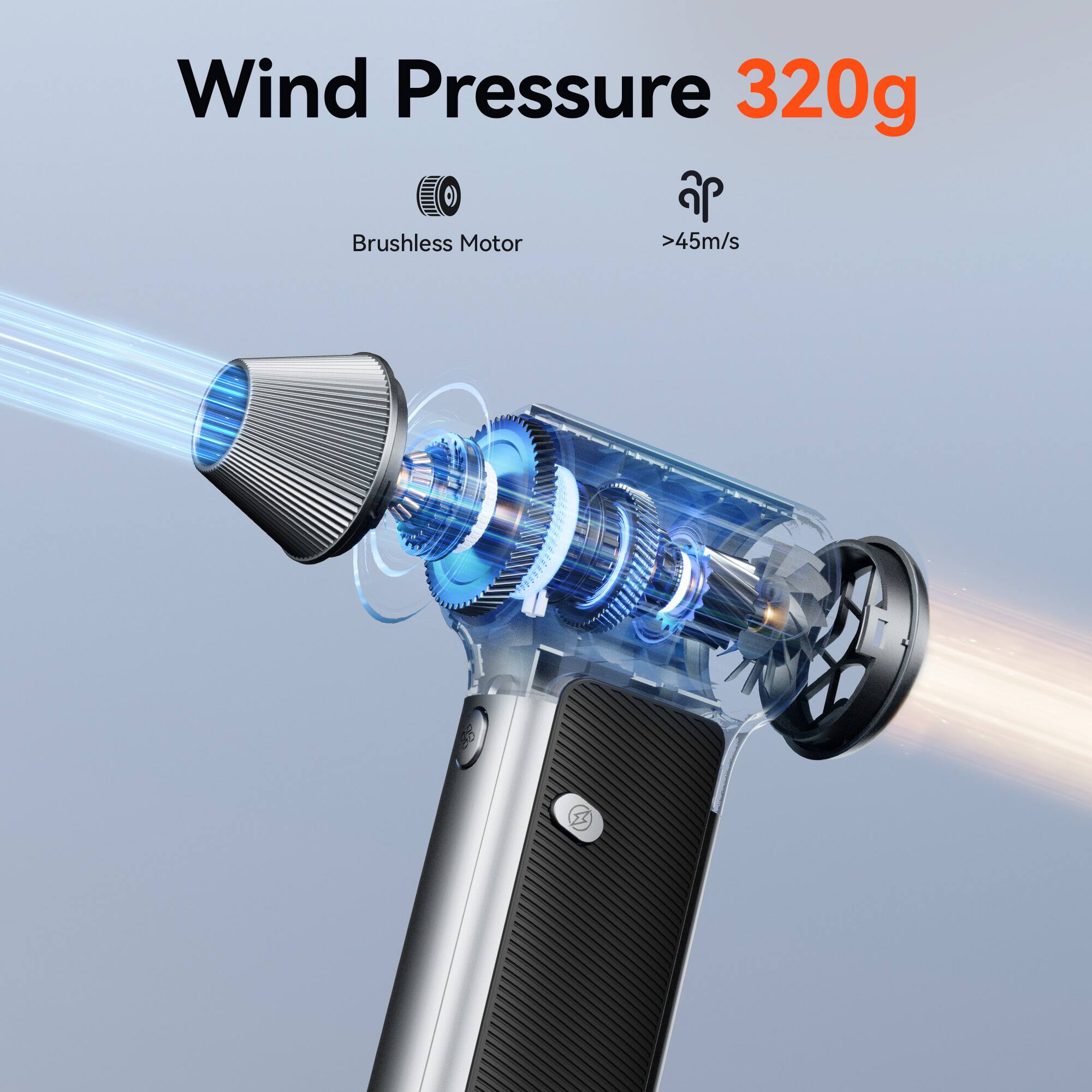 Wind Pressure 320g  
Brushless Motor >45m/s