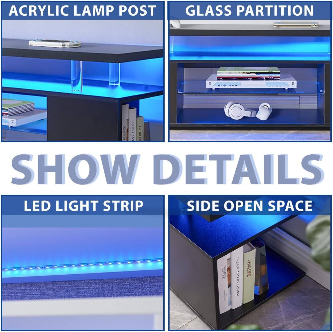 ACRYLIC LAMP POST  
GLASS PARTITION  
SHOW DETAILS  
LED LIGHT STRIP  
SIDE OPEN SPACE
