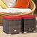 Alt View 1. Costway - 2PCS Patio Rattan Ottomans Seat Side Table Storage Box Footstool with Cushions - Red + Mix Brown.