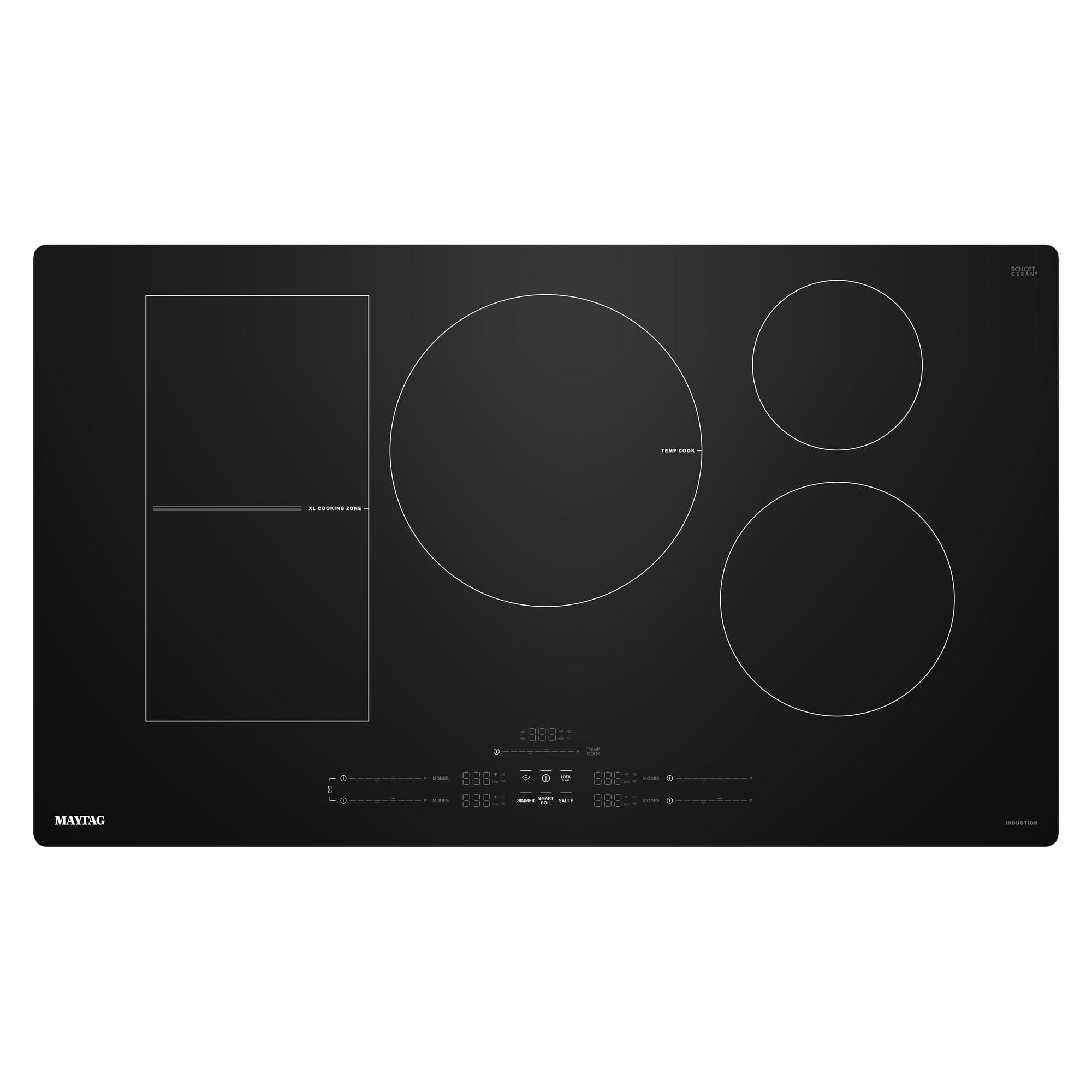 Maytag - 36" Electric Induction Cooktop with Power Boost - Black - Front_Zoom