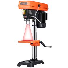 Front. VEVOR - 10 in Benchtop Drill Press, 6.2A Induction Motor, Tabletop Drilling Machine with 650 / 1050 / 1800 / 2350 / 3100 RPM - Orange;Black.