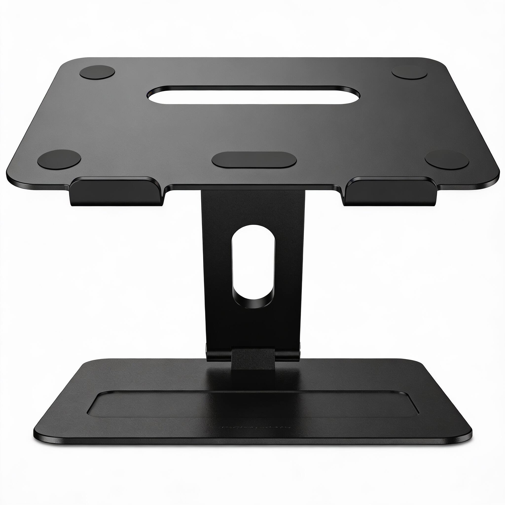 Front. CovertSafe - Adjustable Aluminum Laptop Stand Ergonomic Riser Heat-Vent - Dark Black 10-17" 1.1-10.2" 0-180°.