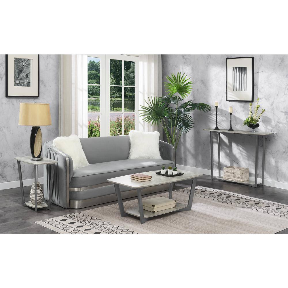 Alt View 1. Convenience Concepts - Graystone Coffee Table - Faux Birch/Slate Gray Frame.