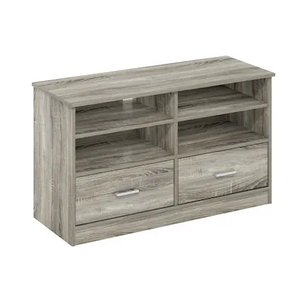 Front. Furinno - Jensen TV Stand with Drawer - French Oak.