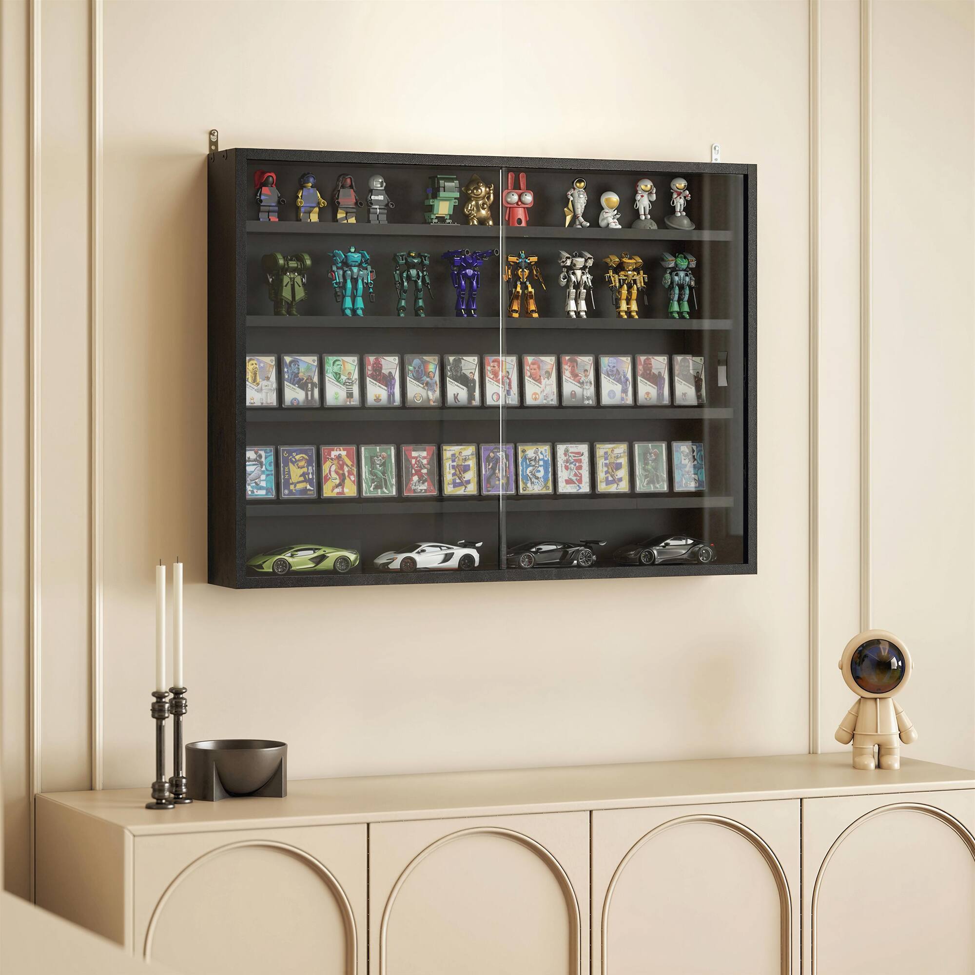 Alt View 1. Homcom - Display Cabinet - Black.