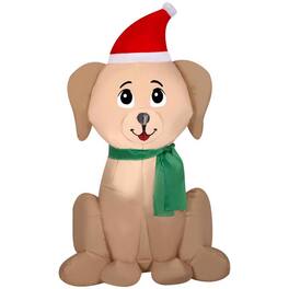 Gemmy - Airblown Christmas Inflatable Golden Retriever 42 in. Inflatable - Multicolored