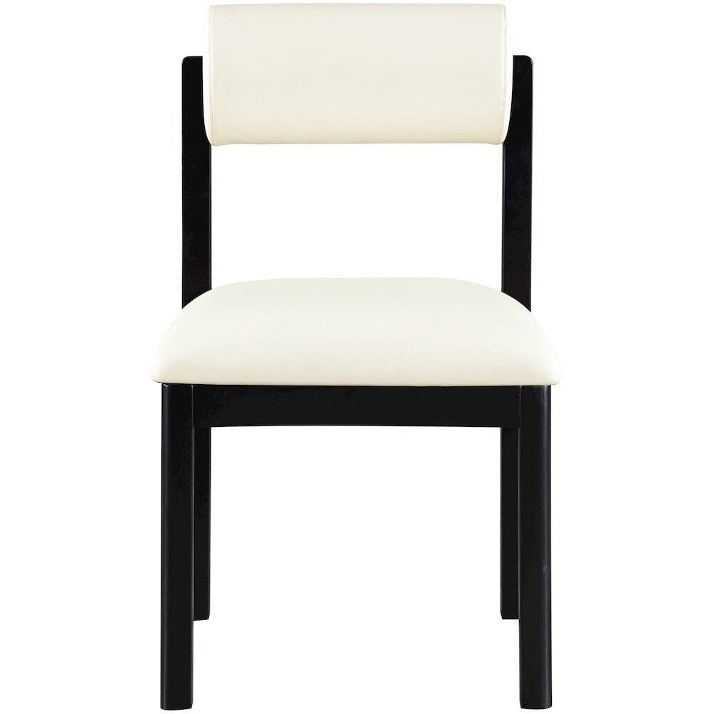 Alt View 2. Meridian Furniture - Roundhill Cream Vegan Leather Upholstered Dining Chair, Set of 2 - Cream.