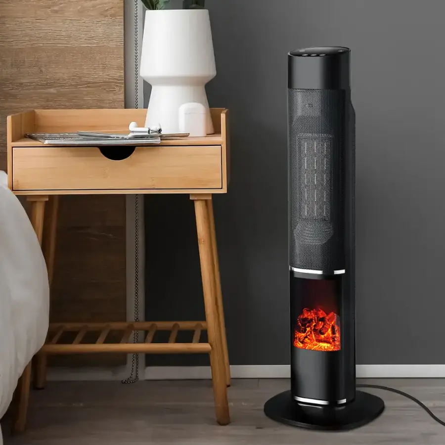 Alt View 15. Lifesmart - 31-in. Tower Heater with Flame Feature - Black.