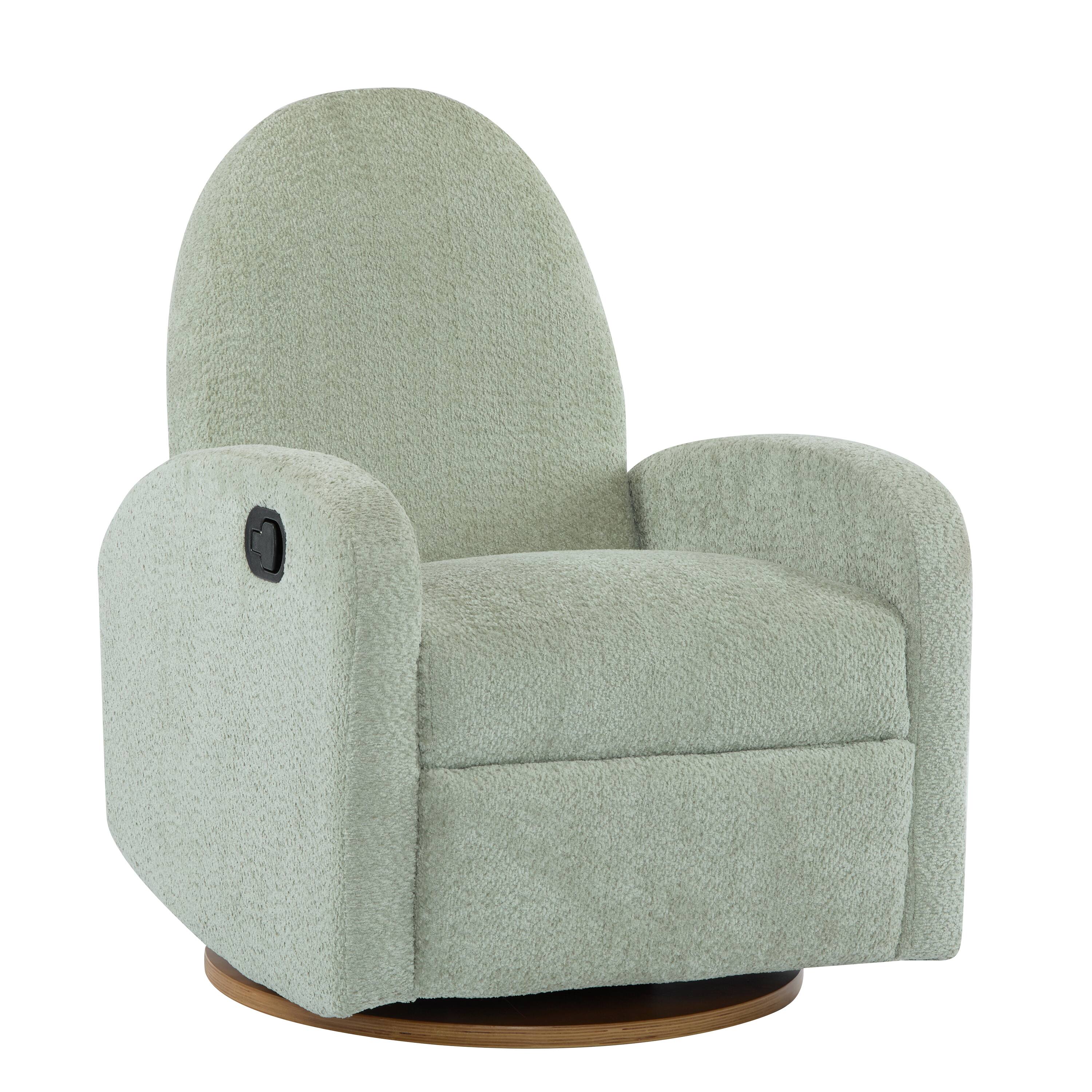 Left. APRILSOUL - Swivel and Glider Recliner Chair Green - Green.