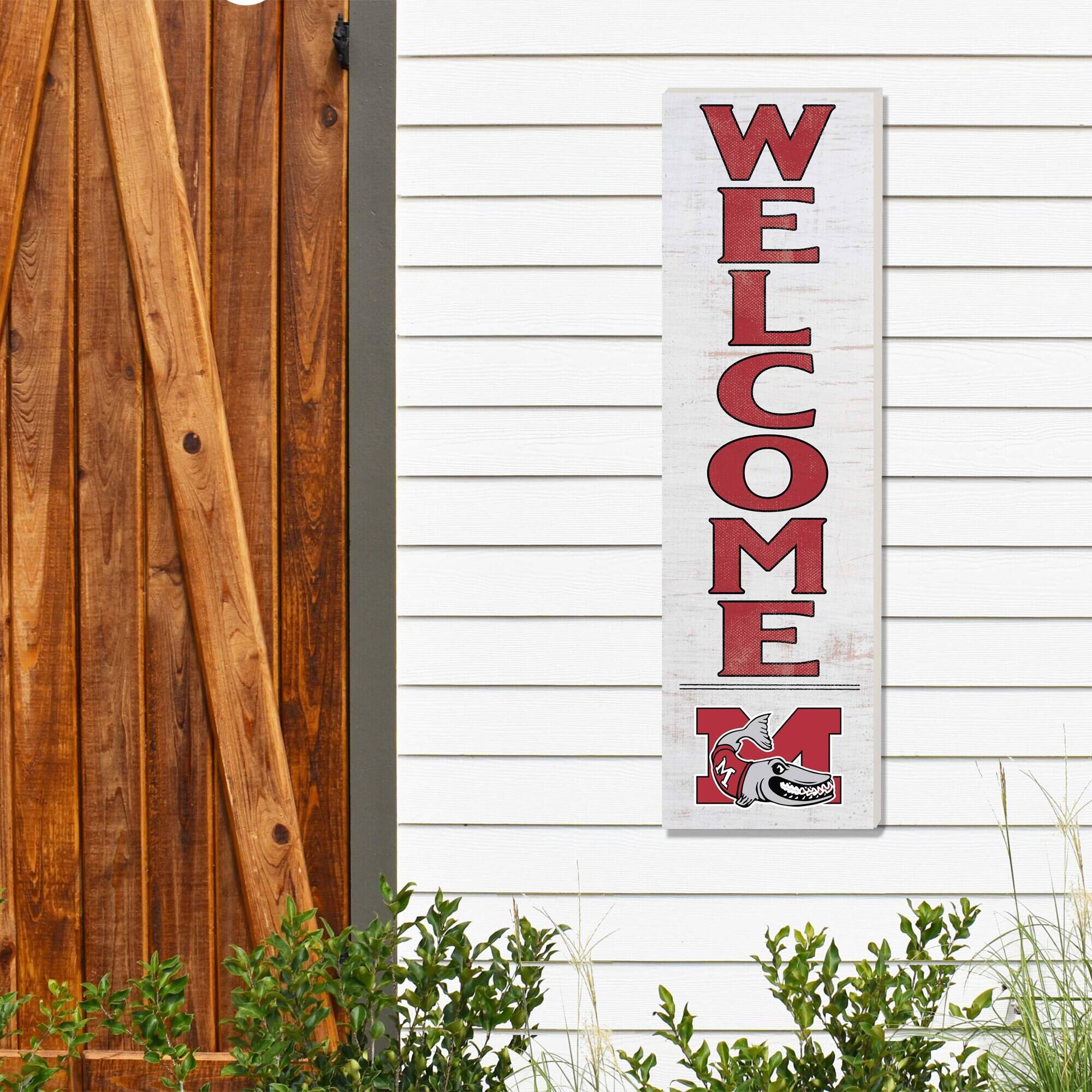 Alt View 1. Jardine - Muskingum Muskies 10'' x 35'' Indoor/Outdoor Welcome Sign - White.