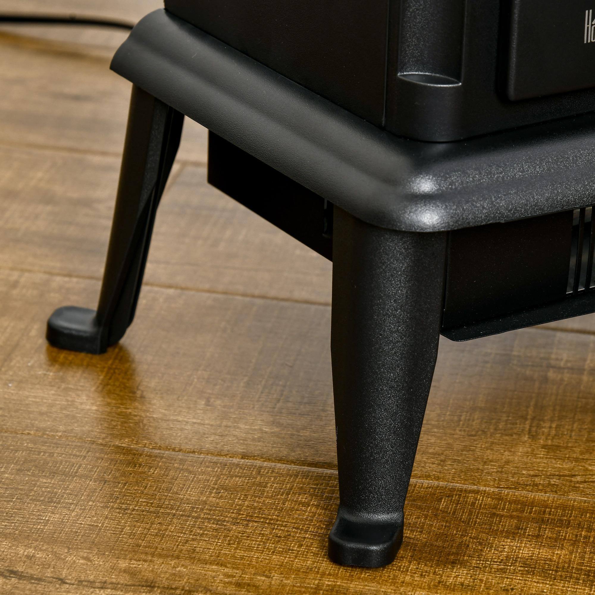 Angle. Resenkos - 23" Electric Infrared Fireplace Stove, Freestanding Fire Place Heater with Realistic Log Flame, Black - Black.