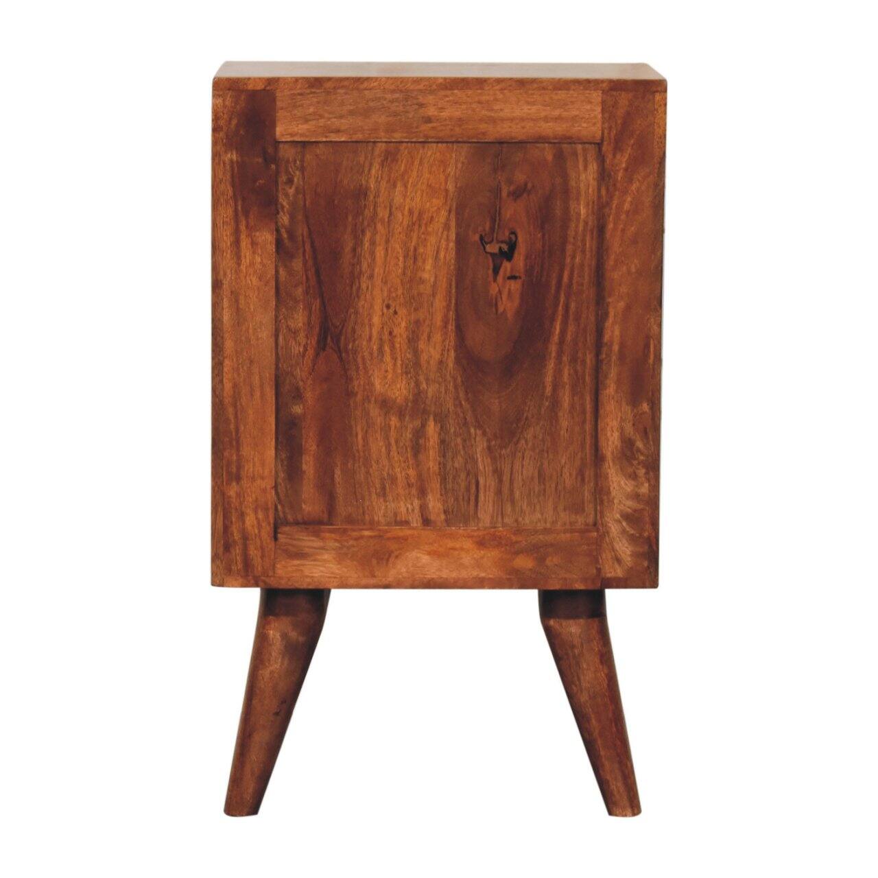 Back. Artisan Furniture - Artisan Furniture Solid WoodHoney Caramel Nordic Style 4 Drawer Multi Bedside - Brown.