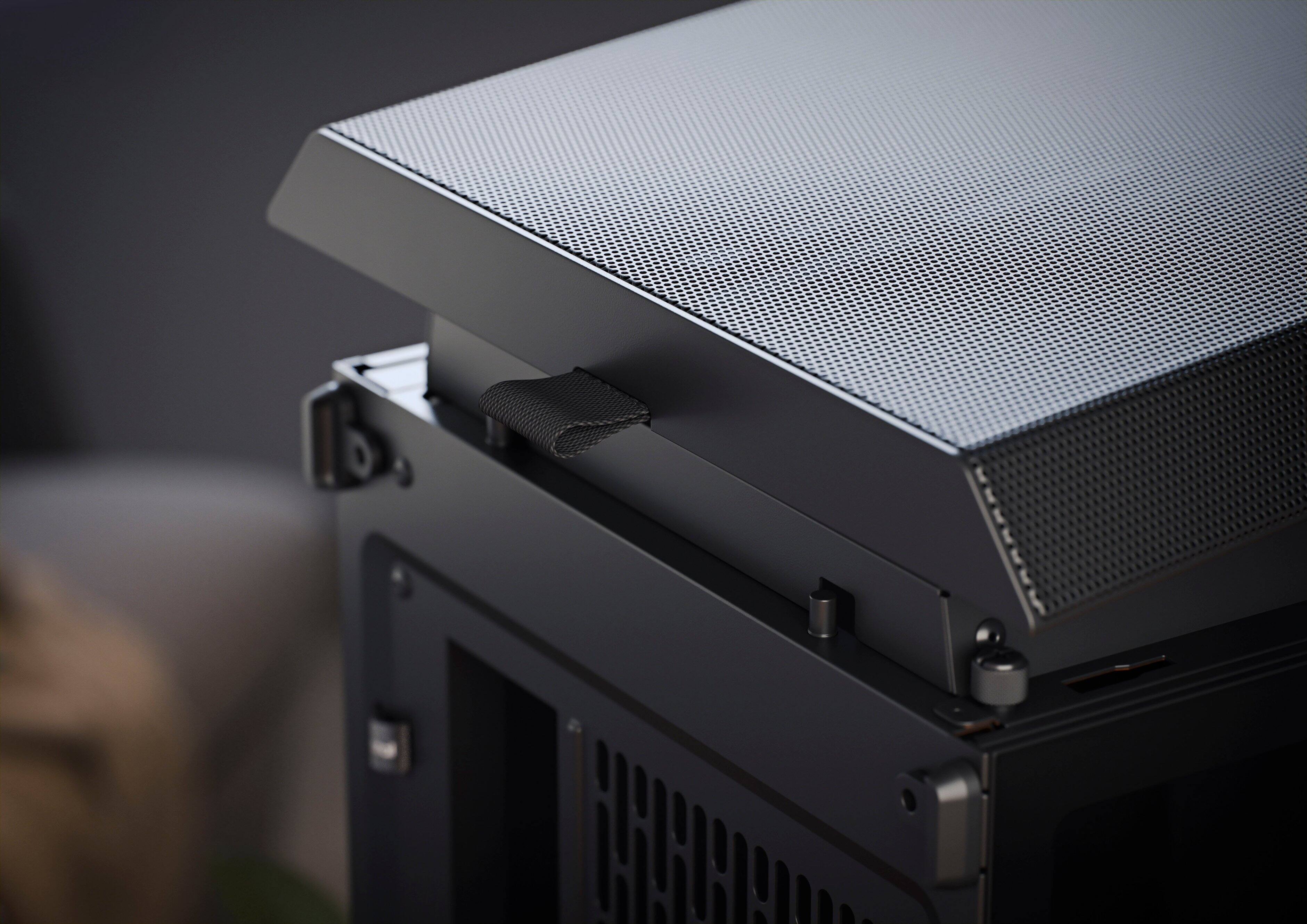 Alt View 13. Fractal Design - Meshify 3 RGB ATX mATX Black Chassis with Light Tinted TG Side Panel Mid-Tower PC Case - Black.