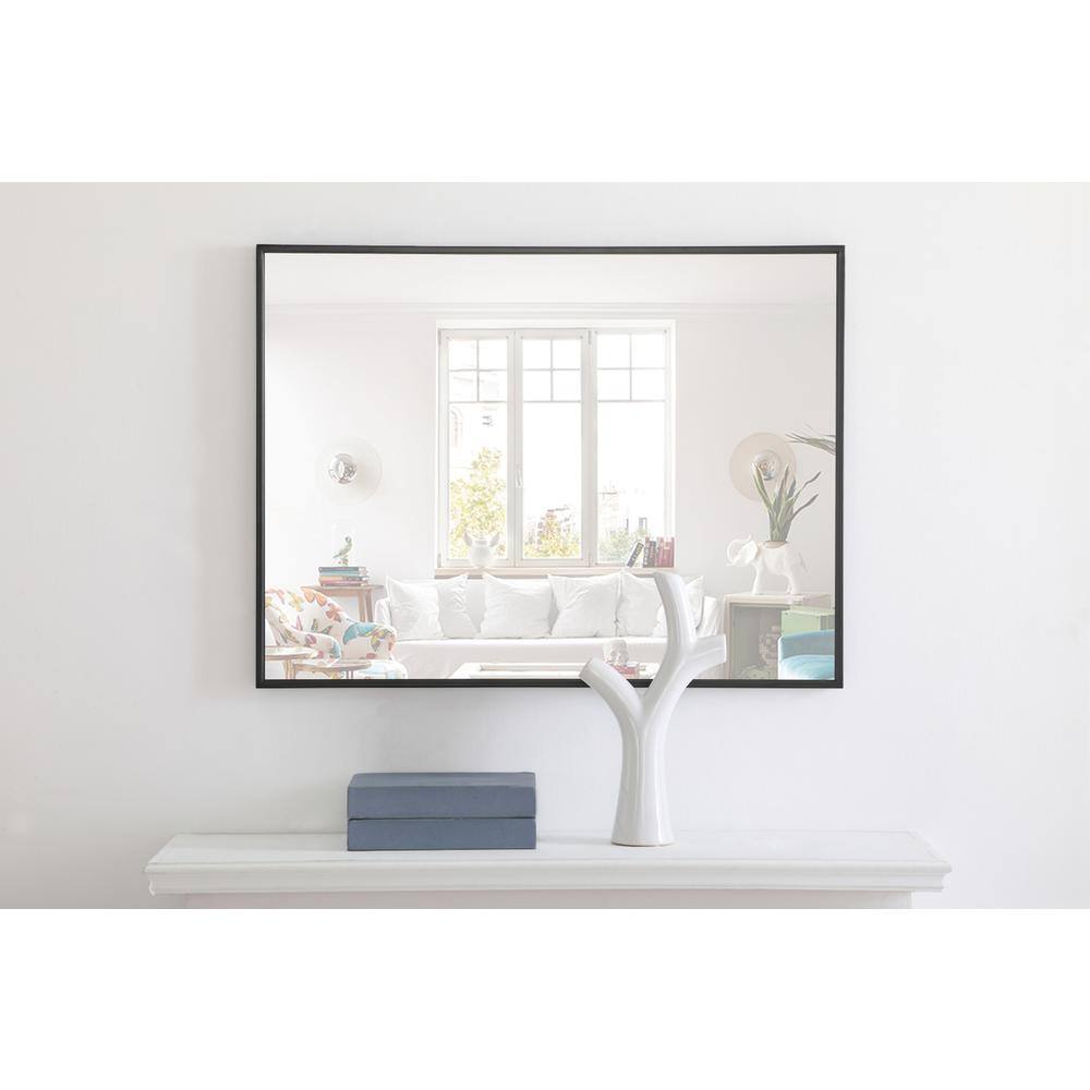 Alt View 2. Elegant Decor - Metal frame Rectangle Mirror 24 inch Black finish - Black.