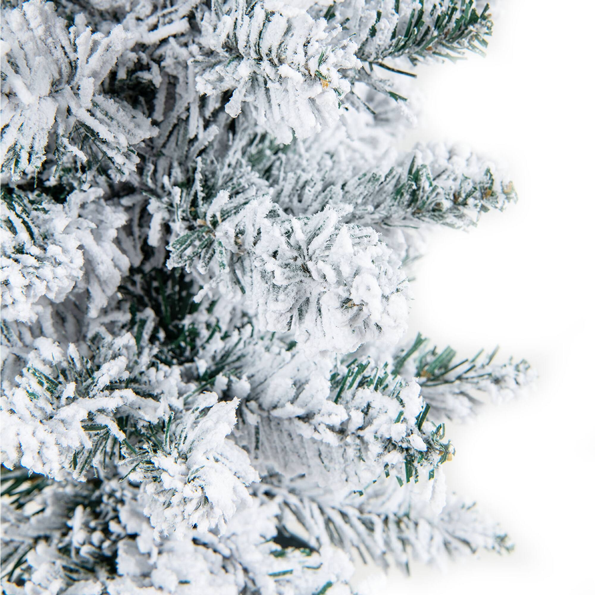 Alt View 10. Costway - Costway Potted Artificial Christmas Tree Set of 3 3/4/5 FT Snow-Flocked Slim Faux Trees - Silver/Green.