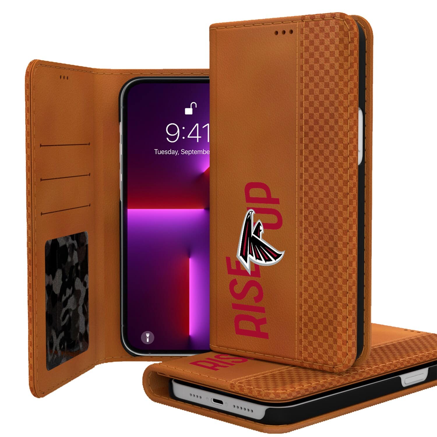 Keyscaper - NFL - Atlanta Falcons iPhone Folio Case - 15 Pro Max - Brown