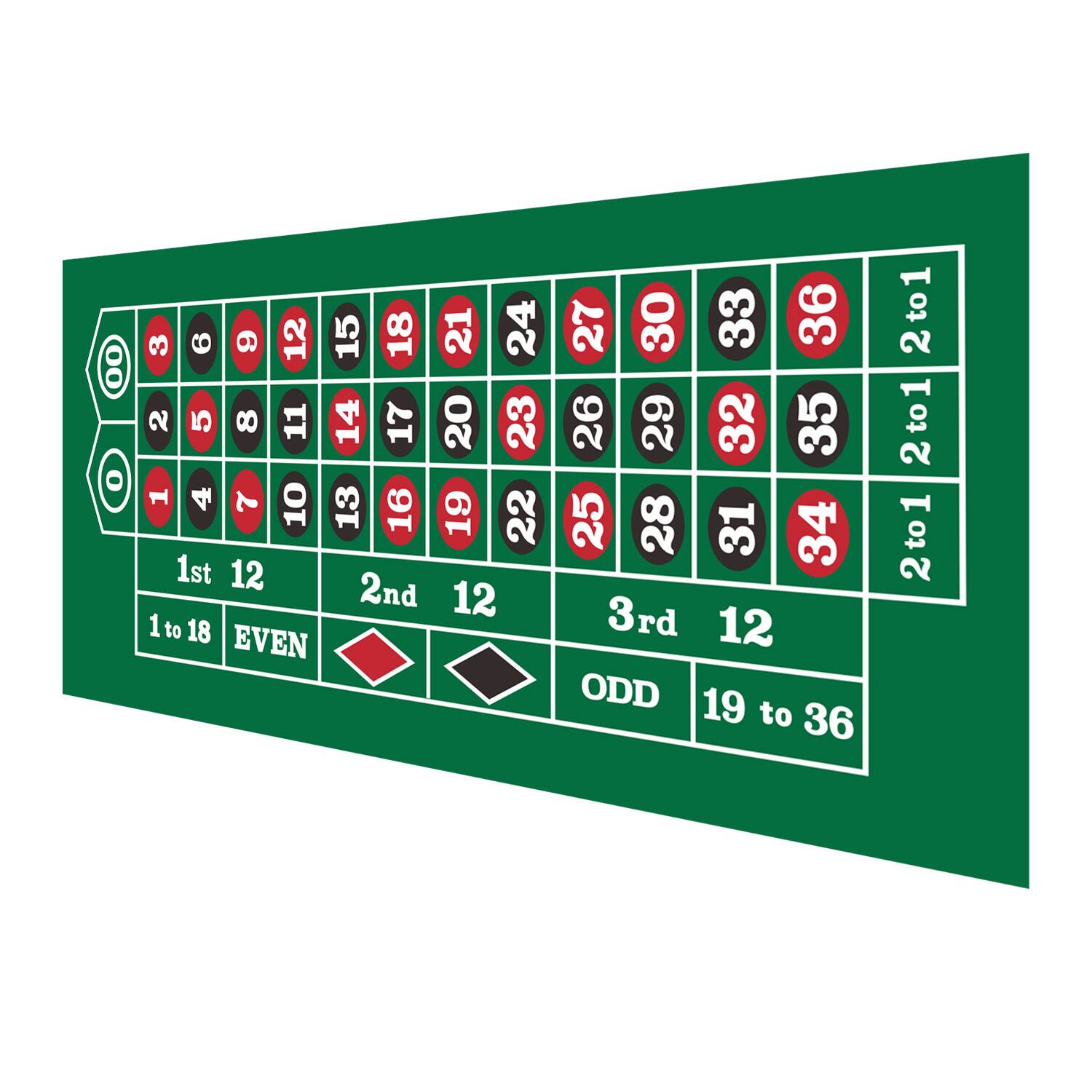 GSE Games & Sports Expert - 36" x 72" Portable Casino Roulette Tabletop Layout Mats,Casino Table Top Felt