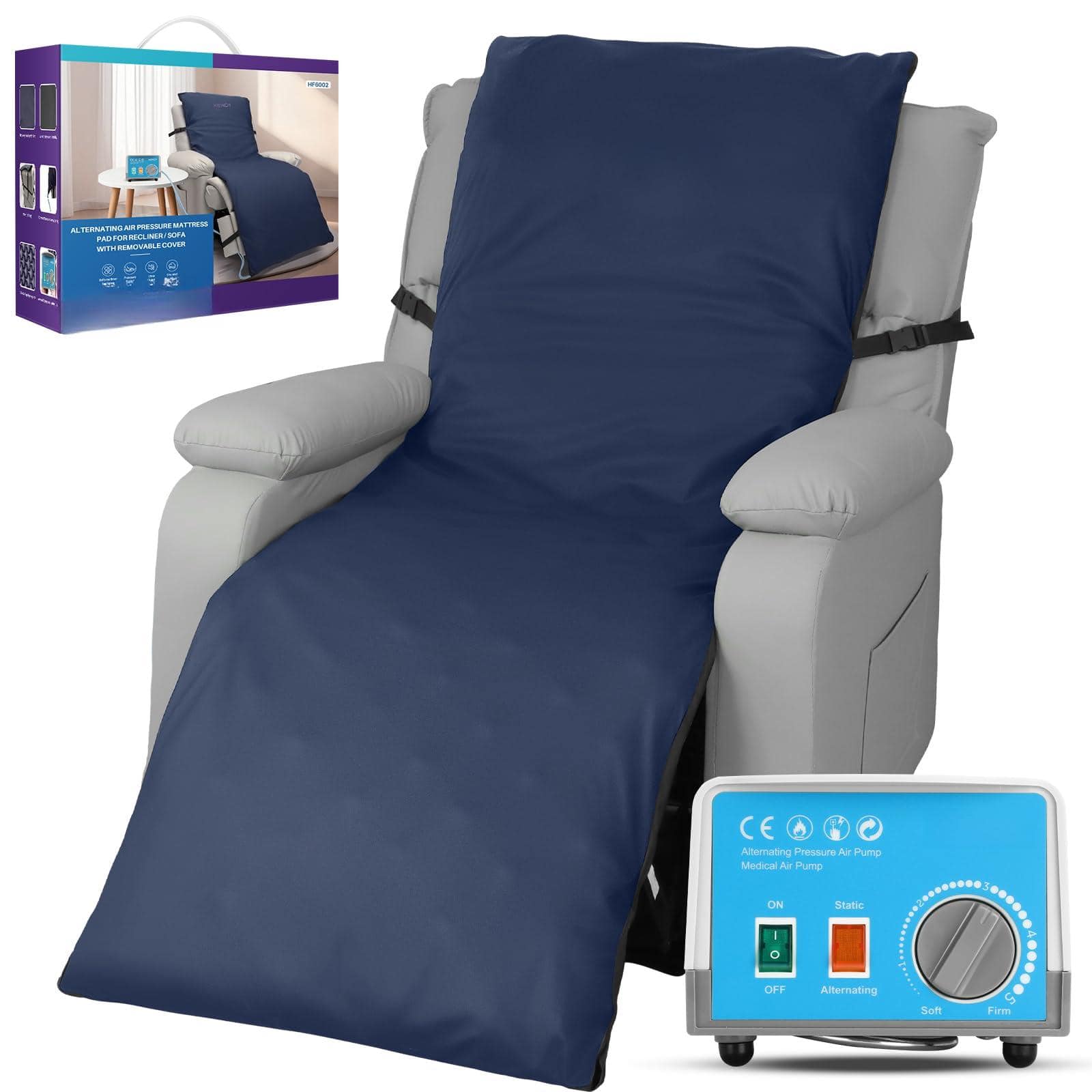 Fabibe - Kekoy Alternating Air Pressure Mattress Pad for Recliner Chair, Upgraded Anti-Slip Design - Default