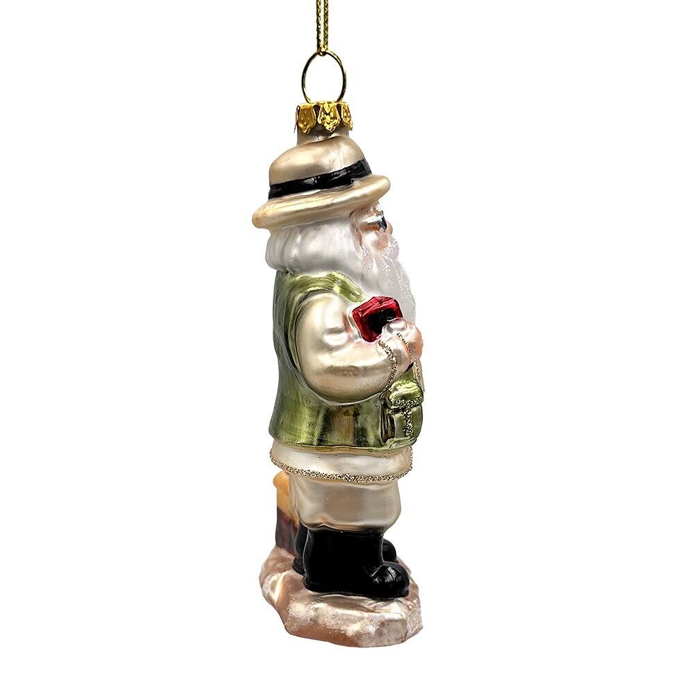 Alt View 1. OrnamentallyYou - Adventurous Safari Santa Handblown Glass Ornament African Jungle Explorer Travel Christmas Decor - Multi-colored.