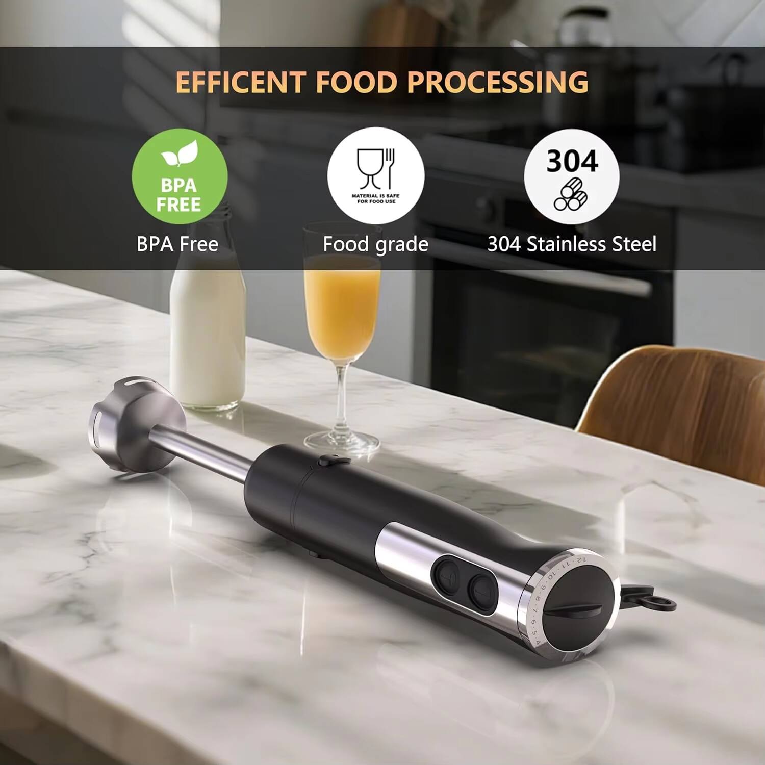 EFFICIENT FOOD PROCESSING

- BPA Free
- Food grade
- 304 Stainless Steel