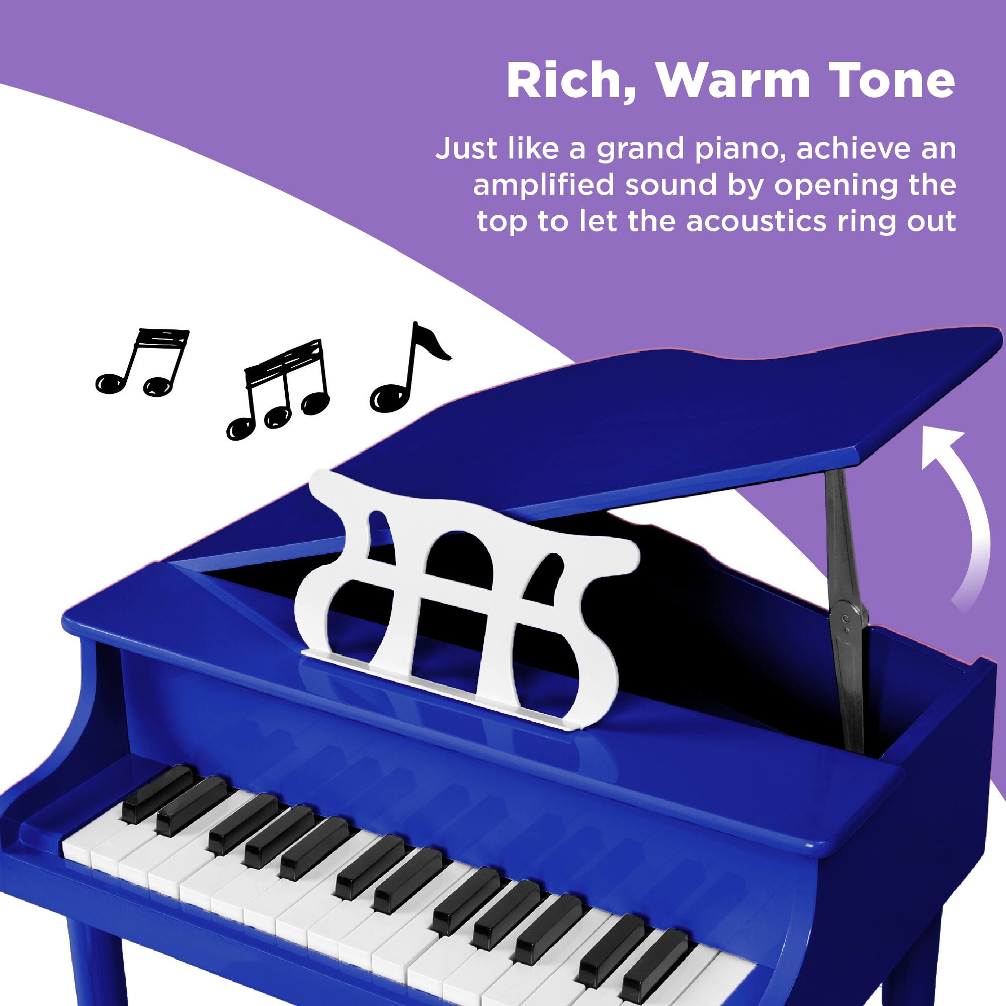 Rich, Warm Tone

Just like a grand piano, achieve an amplified sound by opening the top to let the acoustics ring out