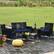 Alt View 1. Costway - 4 PCS Patio Rattan Furniture Set Cushioned Sofa Coffee Table Backyard Porch - Navy + Black.