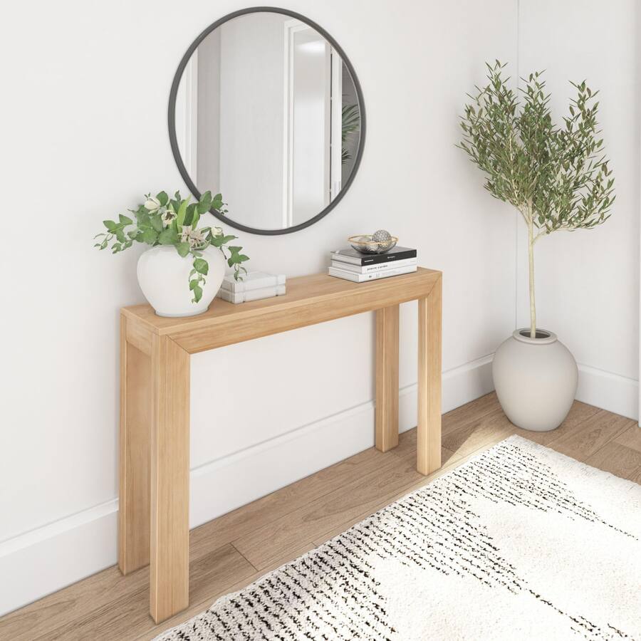 JETRANSPORT Modern Solid Wood Console Table 46 Inch Sofa Narrow ...
