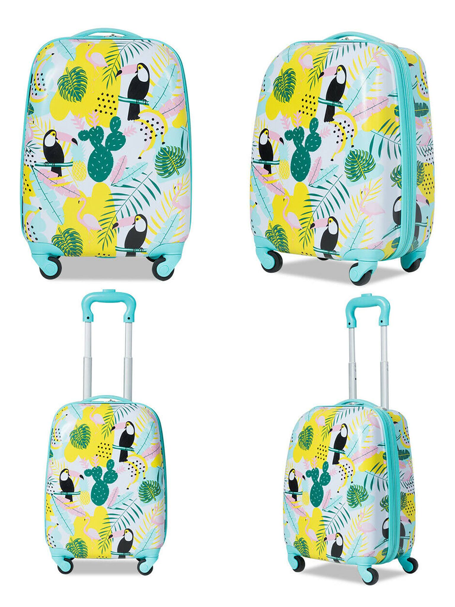 Alt View 8. Gymax - Gymax 2PC Kids Luggage Set Backpack & Rolling Suitcase Travel ABS Flamingos - Multicolour.