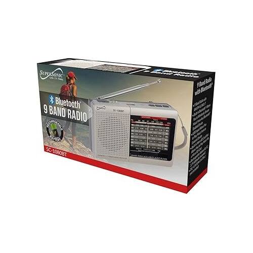 SUPERSONIC 9 Bluetooth 9 BAND RADIO SC-1080BT