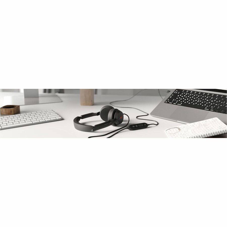 Alt View 2. Yealink - Yealink UH44 Headset - Stereo - USB Type C - Wired - 20 Hz to 20 kHz - Over-the-head, On-ear - Binaural - Supra-aural - Unknown.