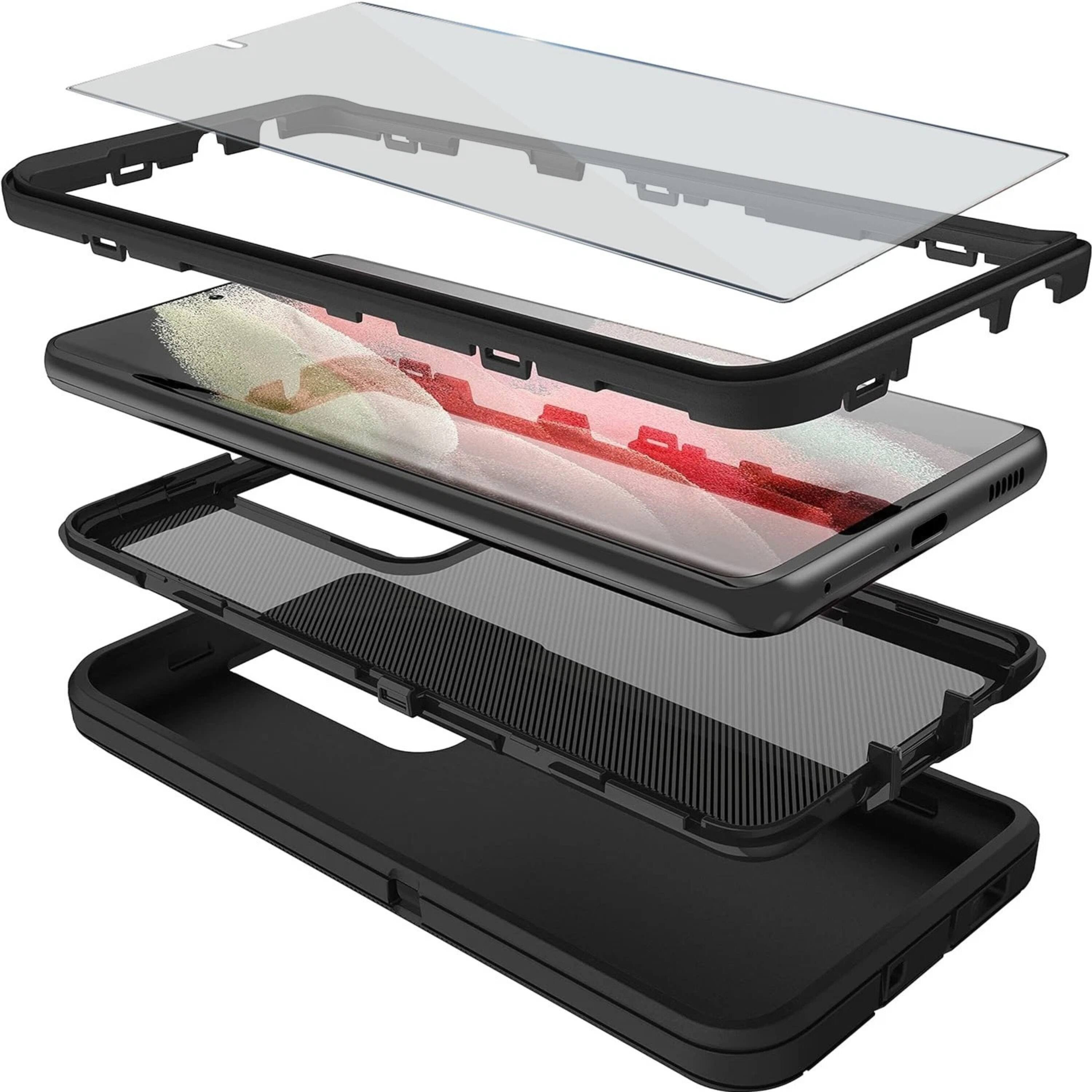 Left. Kitcheniva - Full Body Shockproof Protection Case Only For Samsung Galaxy S26 Ultra Orange - Orange.