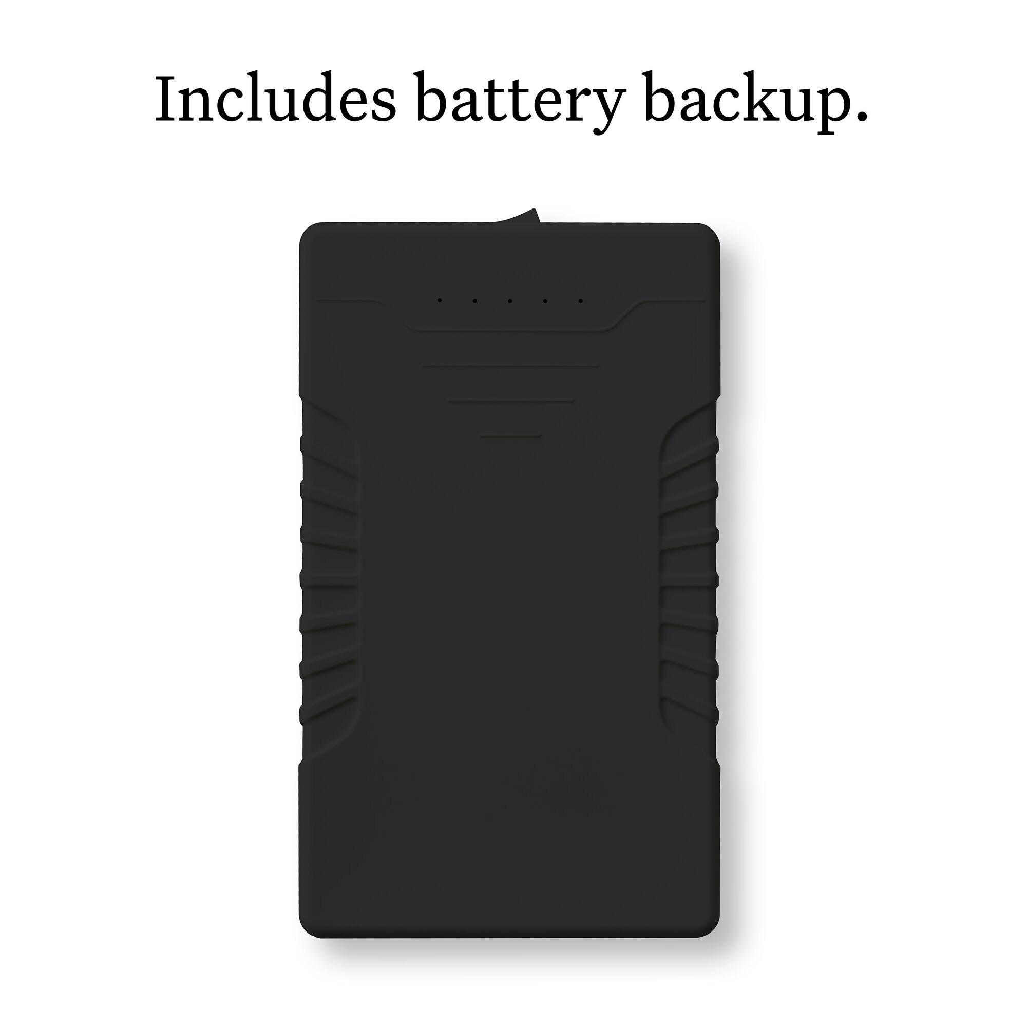 Includes battery backup.