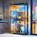 Alt View 2. AODK - RGB LED Lighted Glass Display Cabinet, 4-Tier Curio Shelf for Collectibles - Black.