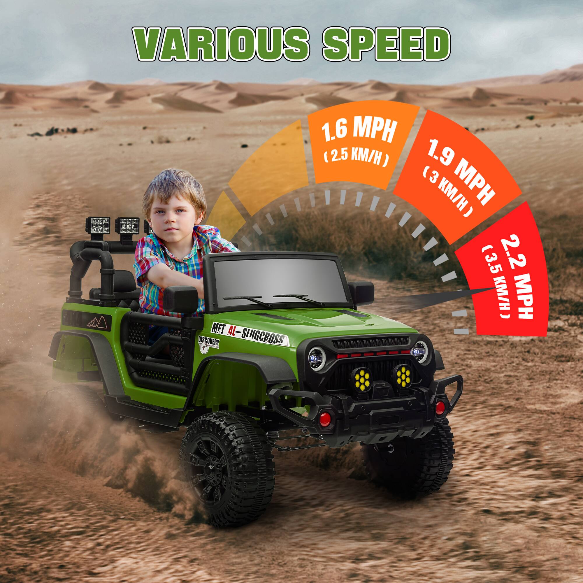 VARIOUS SPEED

1.6 MPH (2.5 KM/H)

1.9 MPH (3 KM/H)

2.2 MPH (3.5 KM/H)

MET AL-SLINGCROSS