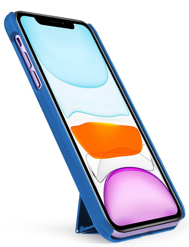 Alt View 3. Nakedcellphone - Slim Case for iPhone 11 (with Kickstand) - Blue.