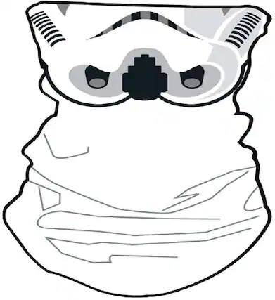 Front. Concept One - Star Wars Stormtrooper Neck Gaiter | One Size - White.