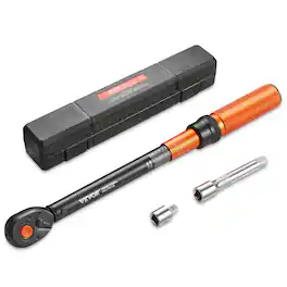 VEVOR - Torque Wrench, 1/2-inch Drive Click Torque Wrench, 14.8-162.4 lbf-ft / 20-220 N.m, Dual Scale Readings - Black;Orange