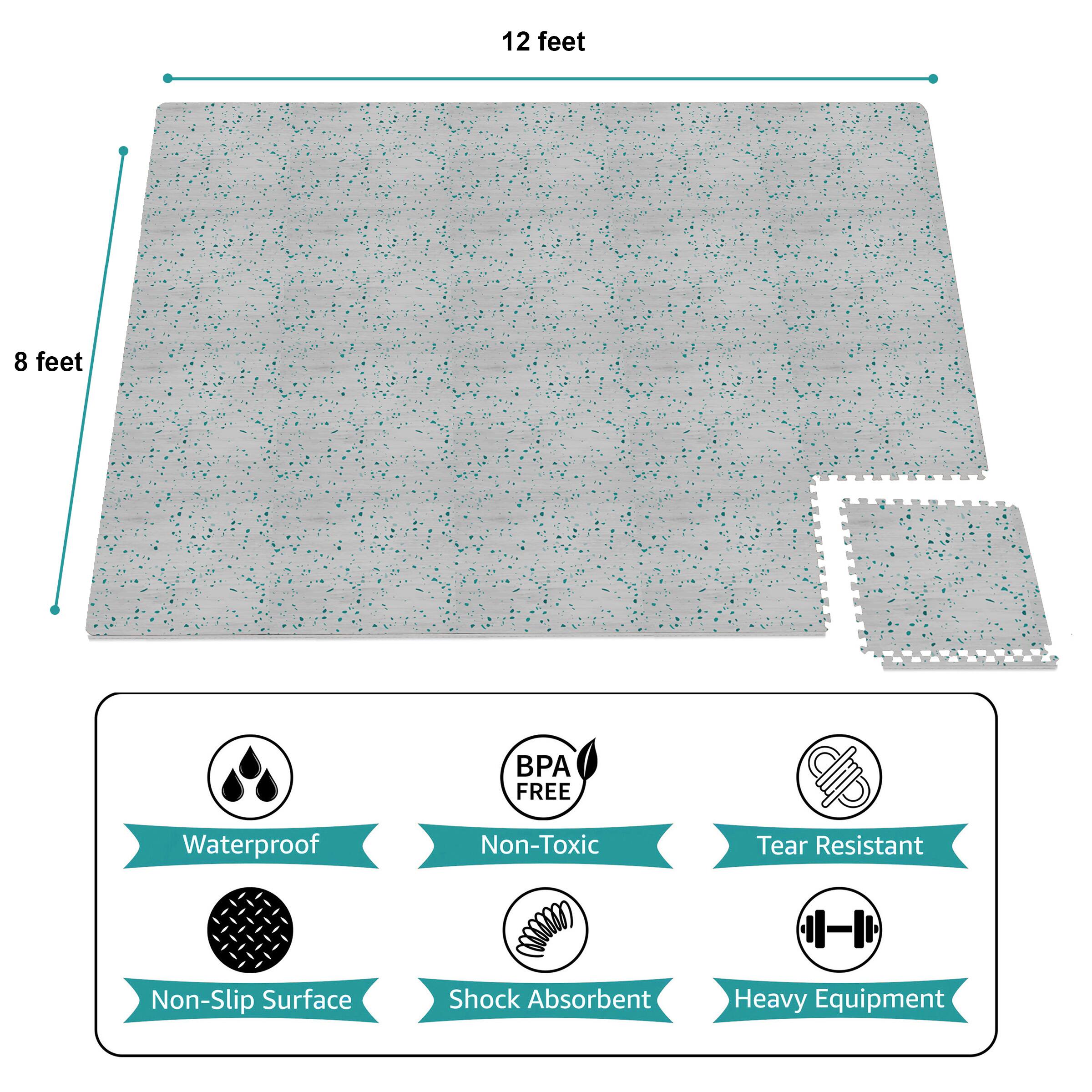 12 feet x 8 feet  
BPA FREE  
Waterproof  
Non-Toxic  
Tear Resistant  
Non-Slip Surface  
Shock Absorbent  
Heavy Equipment