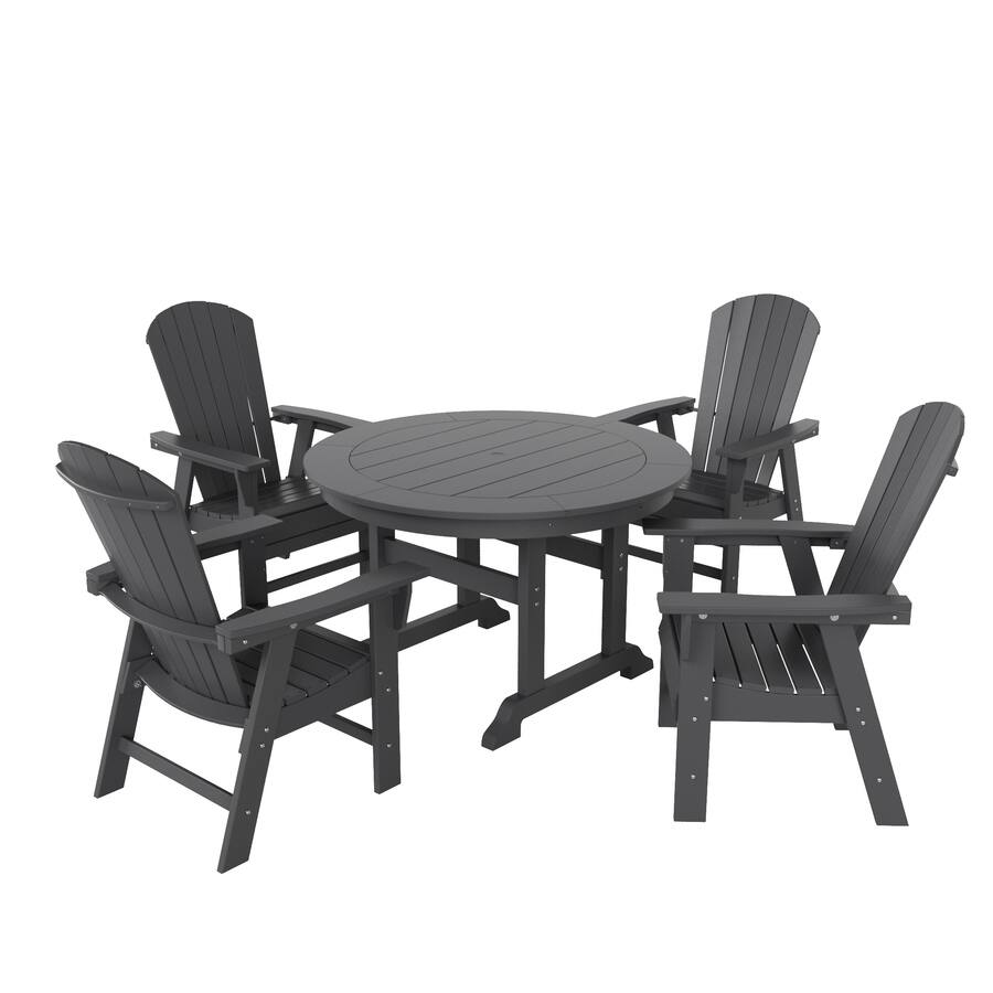 Statistical Table Shells Design WestinTrends Dylan 5 Piece Outdoor Patio Dining Round Table and Shell ...